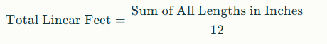 Linear Foot Calculator Formula 